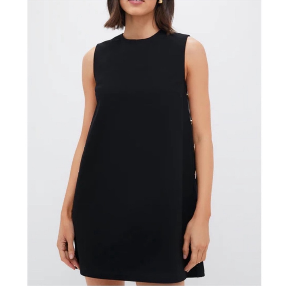 HYACINTH HOUSE Black Twill Button Bitsy Dress - Picture 1 of 13